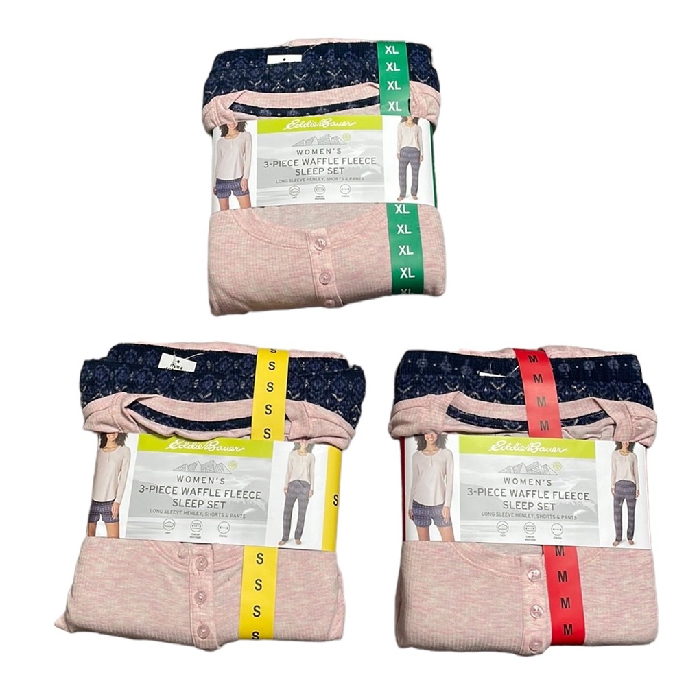 Eddie Bauer 3-Piece Waffle Fleece Pajamas Set